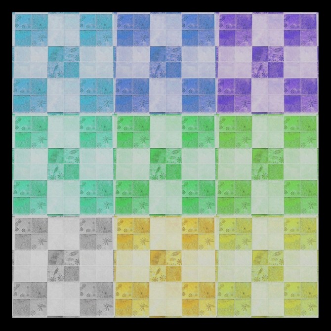 Sims 4 Floral Squares Tile Flooring in 33 Colours by Simmiller at Mod The Sims