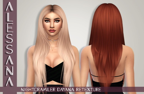 Sims 4 NIGHTCRAWLER Dayana Hair Retexture at Alessana Sims