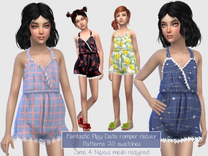 Sims 4 Fantastic Play Date Romper Recolor for Kids at Giulietta