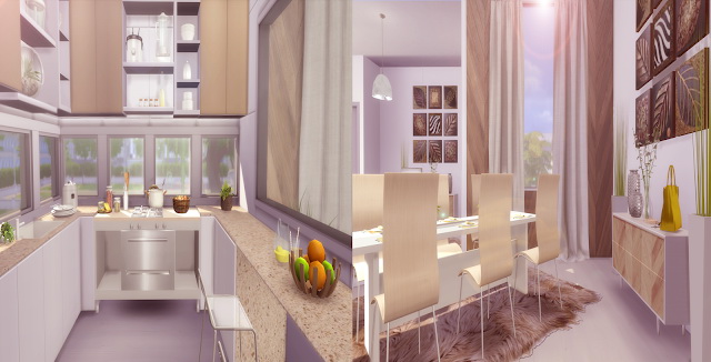 Sims 4 Contemporary Kitchen and Dining Room at Lily Sims