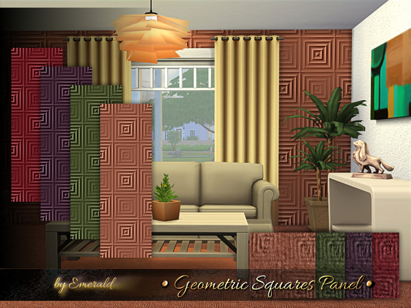 Sims 4 Geometric Squares Panel by emerald at TSR