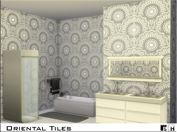 Sims 4 Oriental Tiles by Pinkfizzzzz at TSR