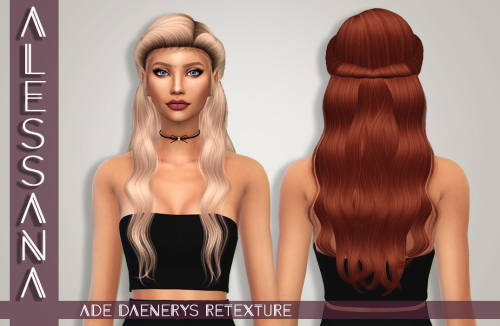Sims 4 Ade Daenerys Hair Retexture at Alessana Sims