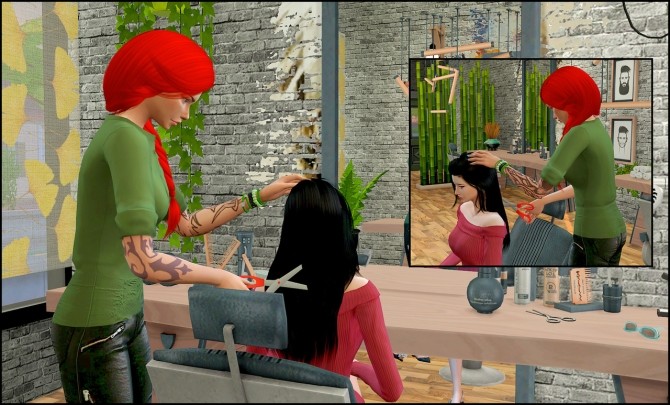 Sims 4 Barber shop posepack at Rethdis love