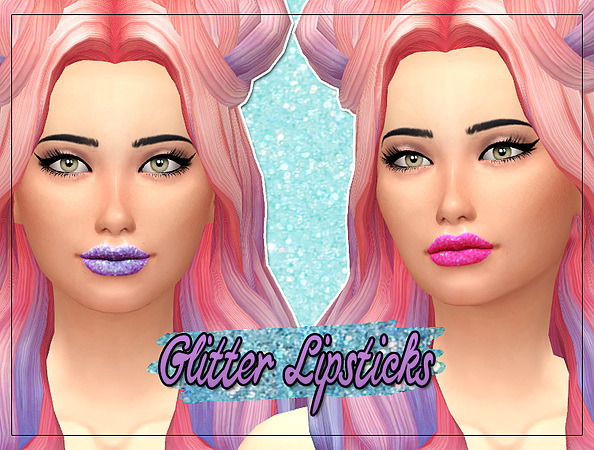 Sims 4 Glitter Lipsticks at Kass