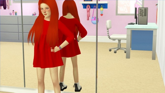 Sims 4 SIMPLICIATY BELIEVE HAIR KIDS VERSION at REDHEADSIMS