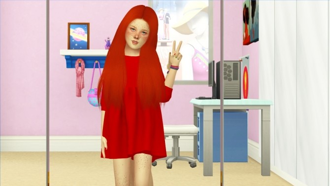 Sims 4 SIMPLICIATY BELIEVE HAIR KIDS VERSION at REDHEADSIMS