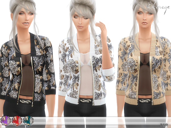 Sims 4 Sequin Embellished Jacket by ekinege at TSR