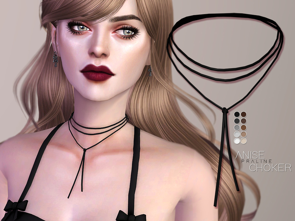 Sims 4 Anise Choker by Pralinesims at TSR
