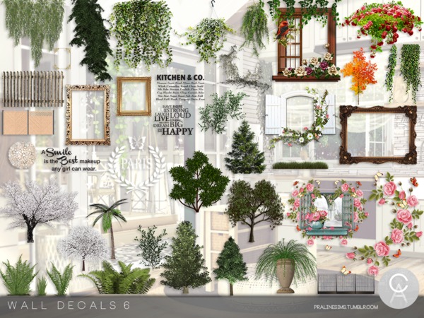 Sims 4 Wall Decals 6 by Pralinesims at TSR