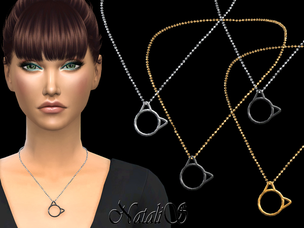 Sims 4 Kitty pendant necklace by NataliS at TSR