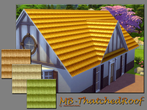 Sims 4 MB Thatched Roof by matomibotaki at TSR