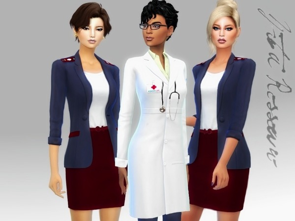 Sims 4 Hospital Staff outfits by ZitaRossouw at TSR