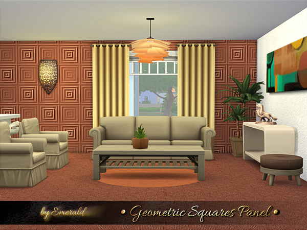 Sims 4 Geometric Squares Panel by emerald at TSR