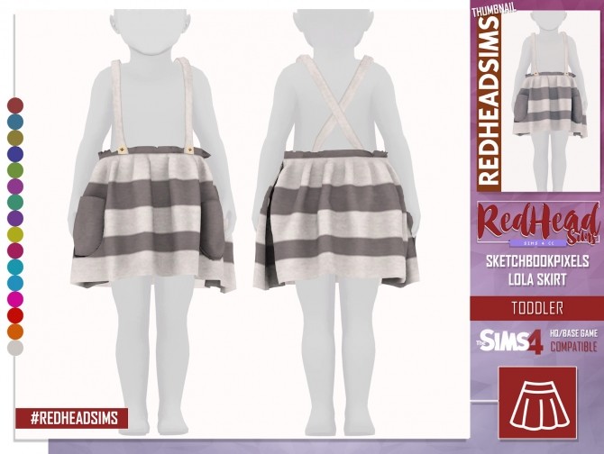 Sims 4 SKETCHBOOKPIXELS LOLA SKIRT by Thiago Mitchell at REDHEADSIMS