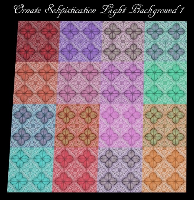 Sims 4 Ornate Sophistication Tiles in 57 Colours by Simmiller at Mod The Sims