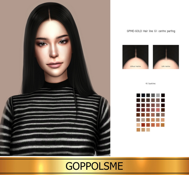 Sims 4 GPME GOLD Hair line G1 centre parting at GOPPOLS Me