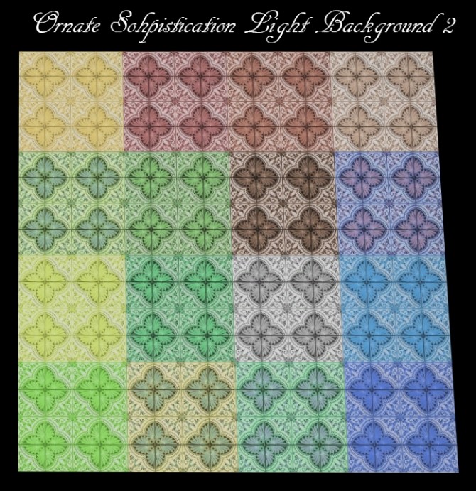 Sims 4 Ornate Sophistication Tiles in 57 Colours by Simmiller at Mod The Sims