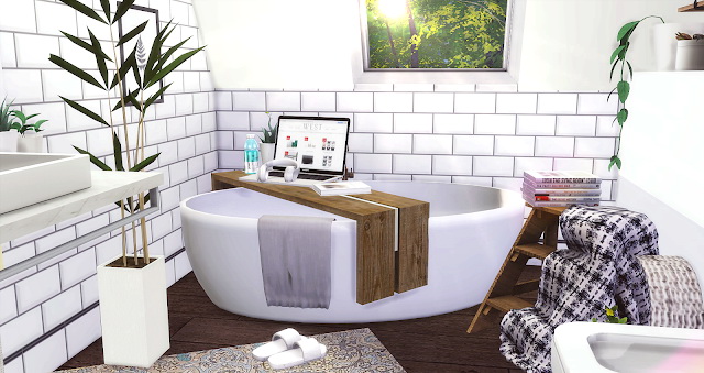 Sims 4 Vintage Attic Bathroom at Liney Sims