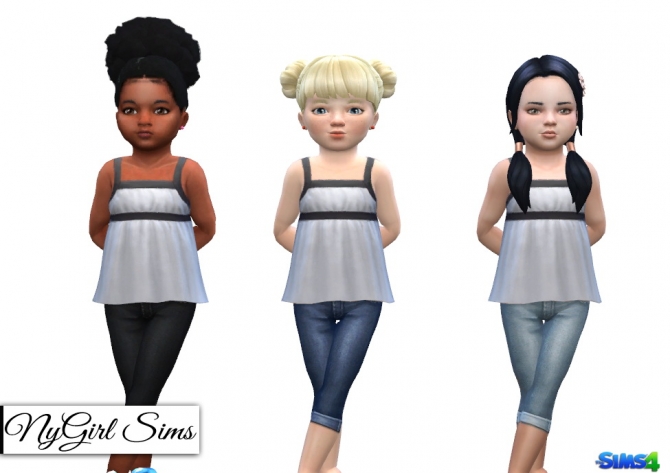 Stitched Denim Capri at NyGirl Sims » Sims 4 Updates