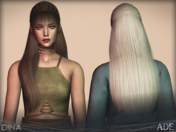 Sims 4 Dina hair by Ade Darma at TSR