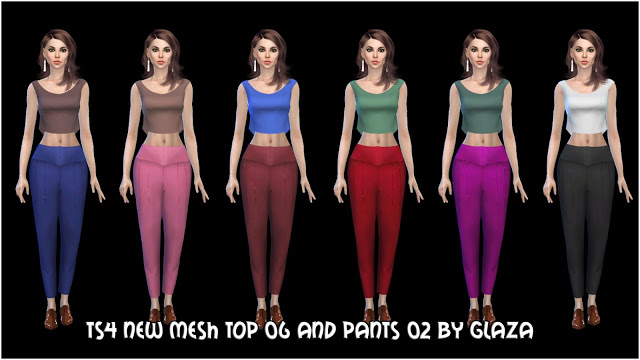 Sims 4 Top 06 and pants 02 at All by Glaza