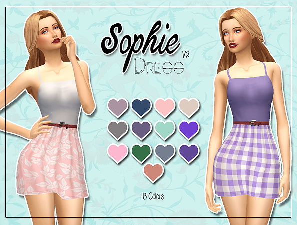 Sims 4 Sophie Dress v2 at Kass