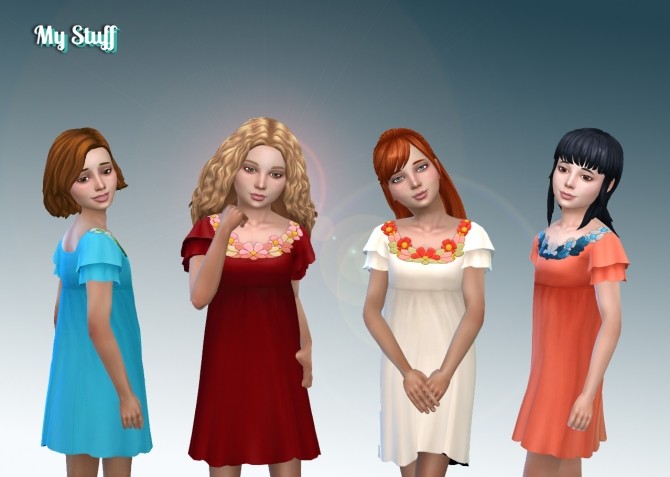 Sims 4 Dress Flower Collar at My Stuff