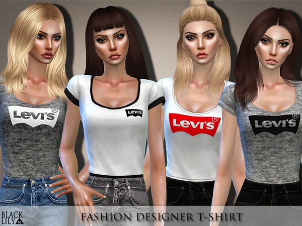Sims 4 Fashion Designer T Shirt by Black Lily at TSR