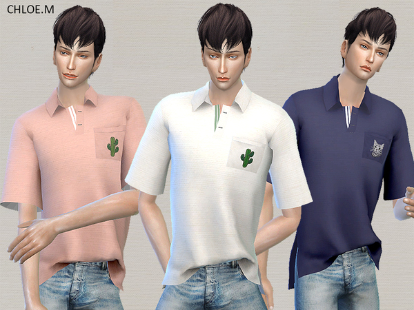Sims 4 Polo shirt  by ChloeMMM at TSR