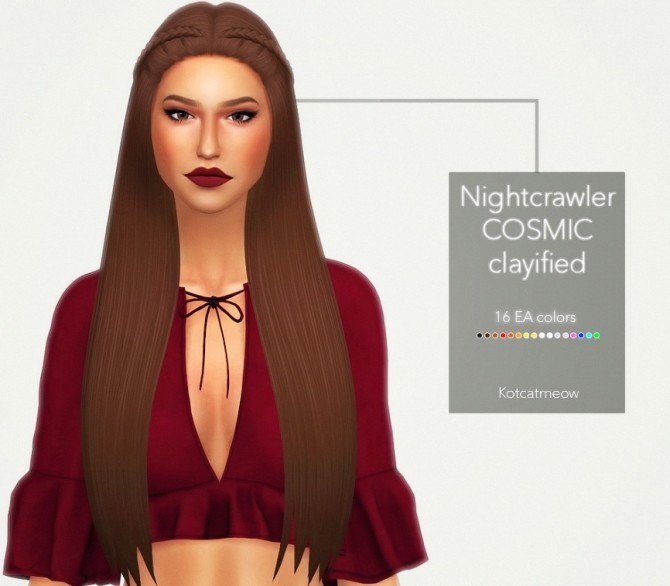 Sims 4 Nightcrawler Cosmic Hair Clayified at KotCatMeow