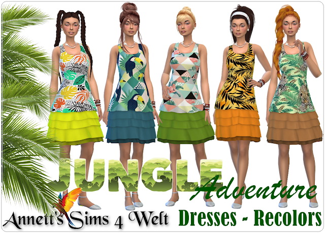 Sims 4 Jungle Adventure Dress Recolors at Annett’s Sims 4 Welt
