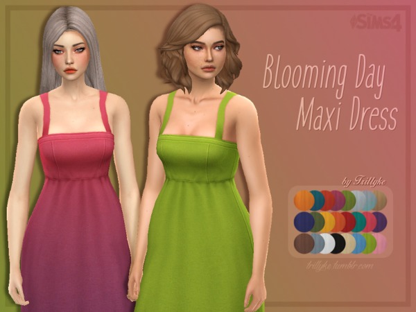 Sims 4 Blooming Day Maxi Dress by Trillyke at TSR