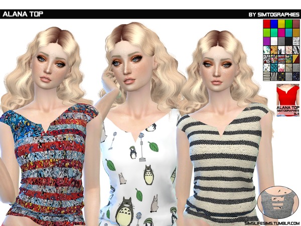Sims 4 Alana Top by simtographies at TSR