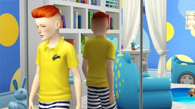 Sims 4 ANTO FLAME HAIR KIDS AND TODDLER VERSION by Thiago Mitchell at REDHEADSIMS