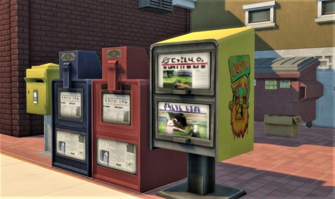 Sims 4 Newspaper stand at Budgie2budgie