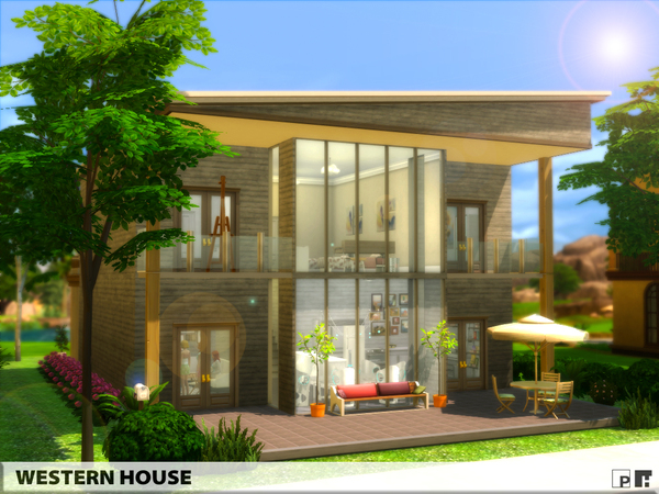 Sims 4 Western House by Pinkfizzzzz at TSR