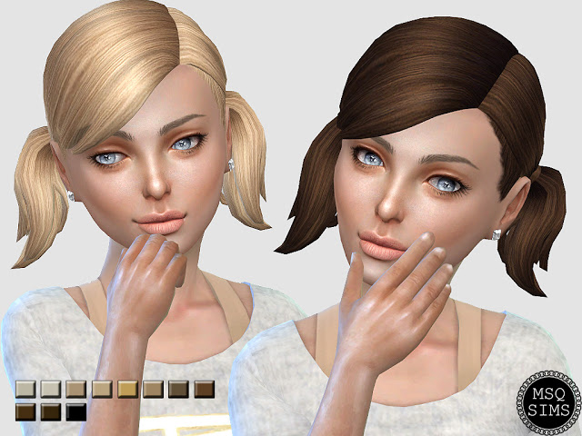 Sims 4 Girl Pigtails Hair Recolor at MSQ Sims
