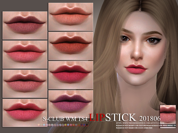 Sims 4 Lipstick 201806 by S Club WM at TSR