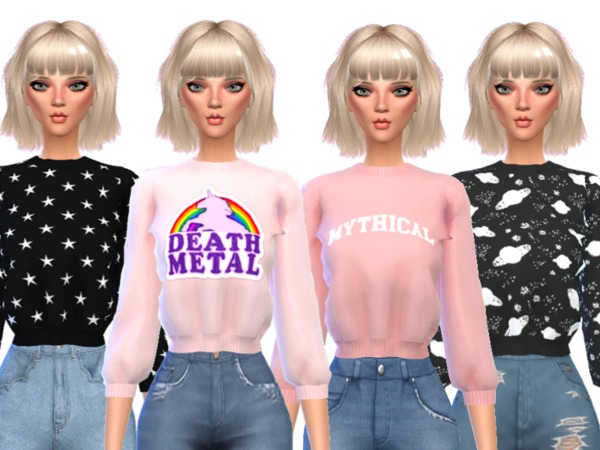 Sims 4 Tumblr Themed Crop Tops 4 by Wicked Kittie at TSR