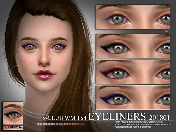 Sims 4 Eyeliners 201801 by S Club WM at TSR