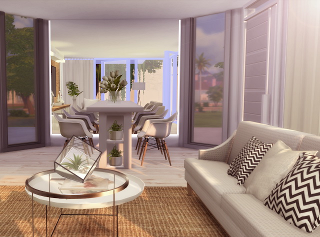 Living Room Flowers Sims 4 Minimalistic