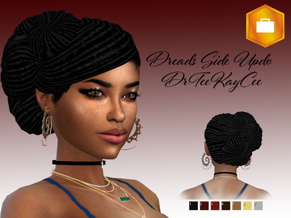 Sims 4 Dread Side Updo Hair by drteekaycee at TSR