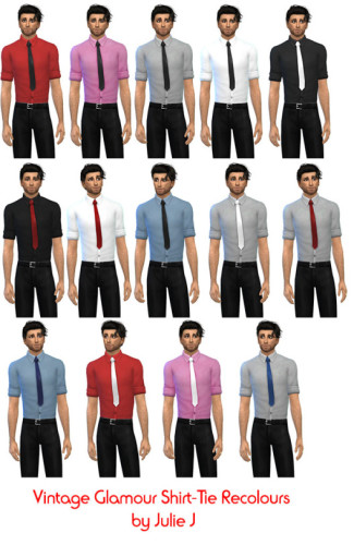 Vintage Glamour Shirt And Tie Recolours At Julietoon Julie J Sims 4 Updates