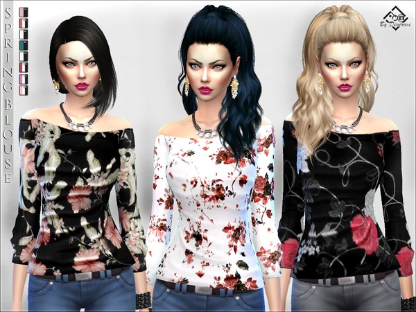 Sims 4 Spring Blouse by Devirose at TSR
