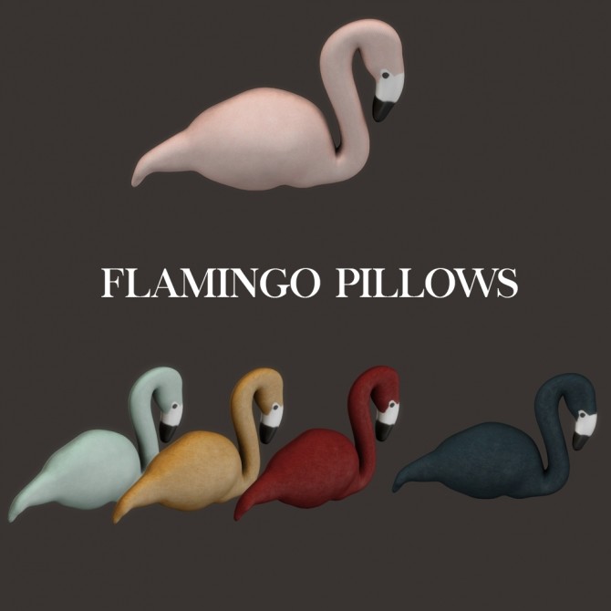 Sims 4 Flamingo pillows at Leo Sims
