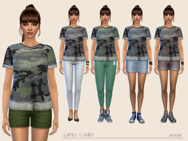 Sims 4 Camo T shirt by Paogae at TSR