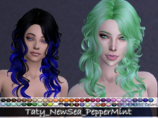 Sims 4 Newsea PepperMint hair retextures at Taty – Eámanë Palantír