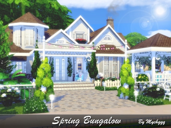 Sims 4 Spring Bungalow by MychQQQ at TSR
