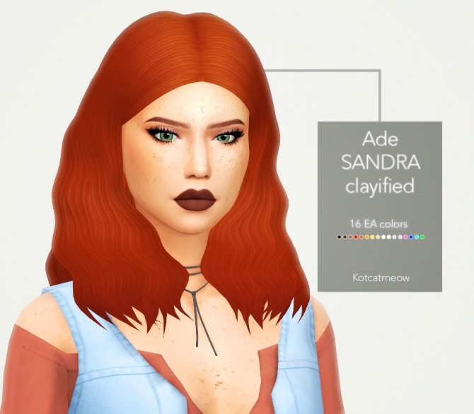 Sims 4 Ade Sandra Hair Clayified at KotCatMeow